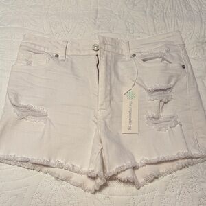 Just USA white Distressed Jean Shorts
